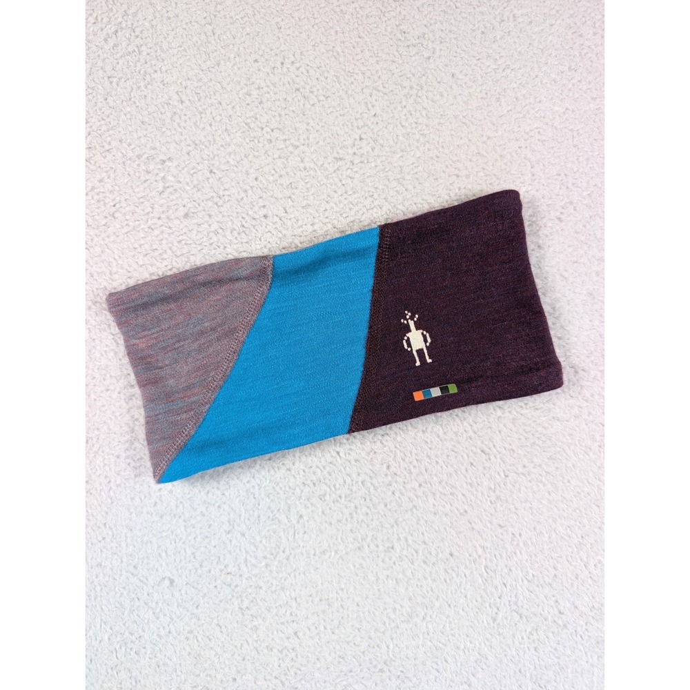 Smartwool Merino Wool Headband Colorblock Purple Blue Grey Outdoor Ear Warmer